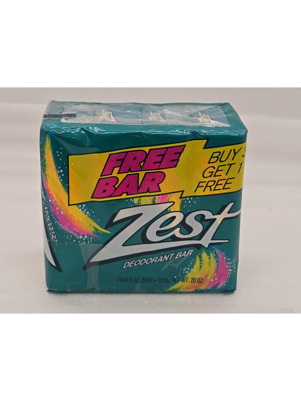 Vintage 1990's Zest Deodorant Bar Soap 4 Pack In Plastic New Sealed